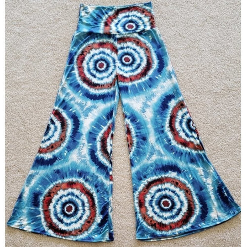 Plus Size Tie Dye Wide Leg Palazzo Pants - Picture 2 of 7